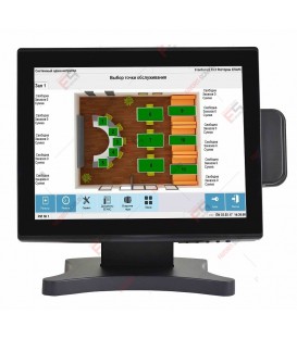 Сенсорный POS-монитор 15" АТОЛ CPOS-15TM с ридером магнитных карт, черный